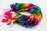 Multi-color Jade Rondelle Beads Smooth Rondelle Beads Size 5x8mm 15.5'' Strand Multicolor Rainbow