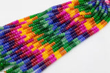 Multi-color Jade Rondelle Beads Smooth Rondelle Beads Size 5x8mm 15.5'' Strand Multicolor Rainbow