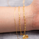 Gold Filled Paperclip chain flat - 14K Gold Filled - Made in USA - 120GF 1420GF 2.0mm 2.5mm 3.2mm