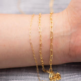 Gold Filled Paperclip chain flat - 14K Gold Filled - Made in USA - 120GF 1420GF 2.0mm 2.5mm 3.2mm