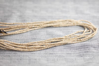 Real Ethiopian African Glass Beads 23" inches Eggshell Beige Heishi Rondelle Spacers 4mm 4.5mm about 195 beads