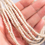 Real Ethiopian African Glass Beads 23" inches Eggshell Beige Heishi Rondelle Spacers 4mm 4.5mm about 195 beads