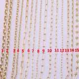 14k Gold pvd Plated Paperclip and Oval Chain Large Assortment - Tarnish Resistant Popular Style - Sold by the yard