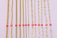 14k Gold PVD Plated Paperclip and Oval Chain Large Assortment - Tarnish Resistant Popular Style - Sold by the yard