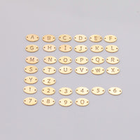 Oval Letter Connectors 14K Gold Filled Made in USA - 5x8mm Alphabet Number Connector for Bracelet - Initial Charm Permanent Jewelry Supplies