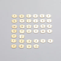 Oval Letter Connectors 14K Gold Filled Made in USA - 5x8mm Alphabet Number Connector for Bracelet - Initial Charm Permanent Jewelry Supplies