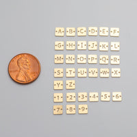 Square Letter Connectors 14K Gold Filled Made in USA - 6mm Alphabet Number Connector for Bracelet - Initial Charm Permanent Jewelry Supplies