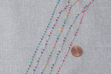 1.5mm Gold-filled Or Sterling Silver Multi Color Close Tight Spacing Enamel Chain by the foot or 50 feet-- Permanent Jewelry Chain