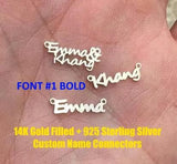 Custom Gold Filled Connectors - any WORD or NAME connector for Permanent Jewelry, sterling silver or gold filled