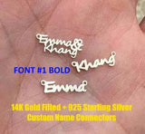 Custom Gold Filled Connectors - any WORD or NAME connector for Permanent Jewelry, sterling silver or gold filled