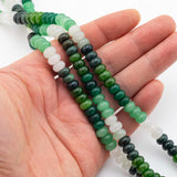 Multi-color Jade Rondelle Beads Smooth Rondelle Beads Size 5x8mm 15.5'' Strand Greens Multicolor