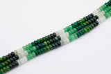 Multi-color Jade Rondelle Beads Smooth Rondelle Beads Size 5x8mm 15.5'' Strand Greens Multicolor