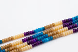Multi-color Jade Rondelle Beads Smooth Rondelle Beads Size 5x8mm 15.5'' Strand Multicolor