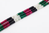 Multi-color Jade Rondelle Beads Smooth Rondelle Beads Size 5x8mm 15.5'' Strand Multicolor