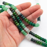 Multi-color Jade Rondelle Beads Smooth Rondelle Beads Size 5x8mm 15.5'' Strand Greens Multicolor