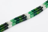 Multi-color Jade Rondelle Beads Smooth Rondelle Beads Size 5x8mm 15.5'' Strand Greens Multicolor