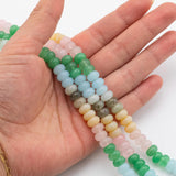 Multi-color Jade Rondelle Beads Smooth Rondelle Beads Size 5x8mm 15.5'' Strand Multicolor