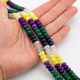 Multi-color Jade Rondelle Beads Smooth Rondelle Beads Size 5x8mm 15.5'' Strand Multicolor