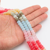 Multi-color Jade Rondelle Beads Smooth Rondelle Beads Size 5x8mm 15.5'' Strand Multicolor