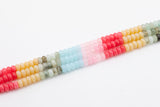 Multi-color Jade Rondelle Beads Smooth Rondelle Beads Size 5x8mm 15.5'' Strand Multicolor