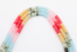 Multi-color Jade Rondelle Beads Smooth Rondelle Beads Size 5x8mm 15.5'' Strand Multicolor