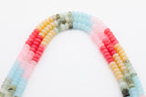 Multi-color Jade Rondelle Beads Smooth Rondelle Beads Size 5x8mm 15.5'' Strand Multicolor