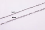 Stainless Steel ROLO Round Chain - Yard or Full Spool - High Quality Polished Stainless Steel - Hypoallergenic 2.5mm 3mm 4mm