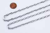 Stainless Steel PAPERCLIP Flat Chain - Yard or Full Spool - High Quality Polished Stainless Steel - Hypoallergenic 2.5mm 3mm 4mm