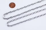 Stainless Steel Big and Small PAPERCLIP Chain - Yard or Full Spool - High Quality Polished Stainless Steel - Hypoallergenic 2.5mm 3mm 4mm