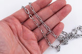 Stainless Steel PAPERCLIP Flat Chain - Yard or Full Spool - High Quality Polished Stainless Steel - Hypoallergenic 2.5mm 3mm 4mm