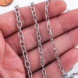 Stainless Steel Oval Chain 4x6mm - Yard or Full Spool - High Quality Polished Stainless Steel - Hypoallergenic