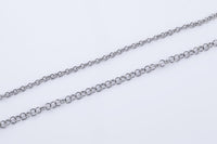 Stainless Steel ROLO Round Chain - Yard or Full Spool - High Quality Polished Stainless Steel - Hypoallergenic 2.5mm 3mm 4mm