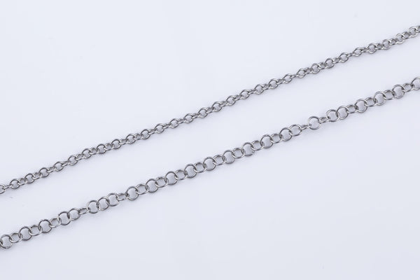 Stainless Steel ROLO Round Chain - Yard or Full Spool - High Quality Polished Stainless Steel - Hypoallergenic 2.5mm 3mm 4mm