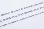 Stainless Steel Round Paperclip Chain - Yard or Full Spool - High Quality Polished Stainless Steel - Hypoallergenic 3mm 4mm 5mm