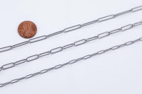 Stainless Steel Round Paperclip Chain - Yard or Full Spool - High Quality Polished Stainless Steel - Hypoallergenic 3mm 4mm 5mm
