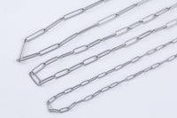 Stainless Steel Round Paperclip Chain - Yard or Full Spool - High Quality Polished Stainless Steel - Hypoallergenic 3mm 4mm 5mm