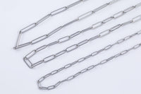 Stainless Steel Round Paperclip Chain - Yard or Full Spool - High Quality Polished Stainless Steel - Hypoallergenic 3mm 4mm 5mm