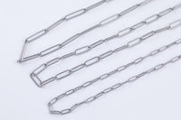 Stainless Steel Round Paperclip Chain - Yard or Full Spool - High Quality Polished Stainless Steel - Hypoallergenic 3mm 4mm 5mm