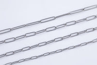 Stainless Steel Round Paperclip Chain - Yard or Full Spool - High Quality Polished Stainless Steel - Hypoallergenic 3mm 4mm 5mm