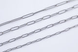 Stainless Steel Round Paperclip Chain - Yard or Full Spool - High Quality Polished Stainless Steel - Hypoallergenic 3mm 4mm 5mm