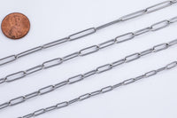 Stainless Steel Round Paperclip Chain - Yard or Full Spool - High Quality Polished Stainless Steel - Hypoallergenic 3mm 4mm 5mm