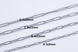 Stainless Steel Round Paperclip Chain - Yard or Full Spool - High Quality Polished Stainless Steel - Hypoallergenic 3mm 4mm 5mm