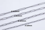 Stainless Steel Round Paperclip Chain - Yard or Full Spool - High Quality Polished Stainless Steel - Hypoallergenic 3mm 4mm 5mm