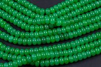 Emerald Green - High Quality in Roundel, 8mm- Full 15.5 Inch Strand-Full Strand 15.5 inch Strand Smooth Gemstone Beads