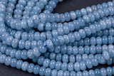 Pale Blue Jade - High Quality in Roundel, 8mm- Full 15.5 Inch Strand-Full Strand 15.5 inch Strand Smooth Gemstone Beads