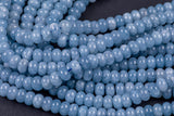 Pale Blue- High Quality in Roundel, 8mm- Full 15.5 Inch Strand-Full Strand 15.5 inch Strand Smooth Gemstone Beads
