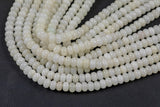 Cream- High Quality in Roundel, 8mm- Full 15.5 Inch Strand-Full Strand 15.5 inch Strand Smooth Gemstone Beads