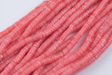 Rhodochrosite Jade- Heishi Discs Beads 2x4mm 3x6mm 15.5" Strand