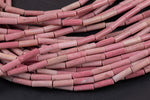Rhodonite- beads tube tubular beads 15.5" 4x13mm