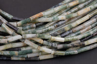 New Jade beads tube tubular beads 15.5" 4x13mm